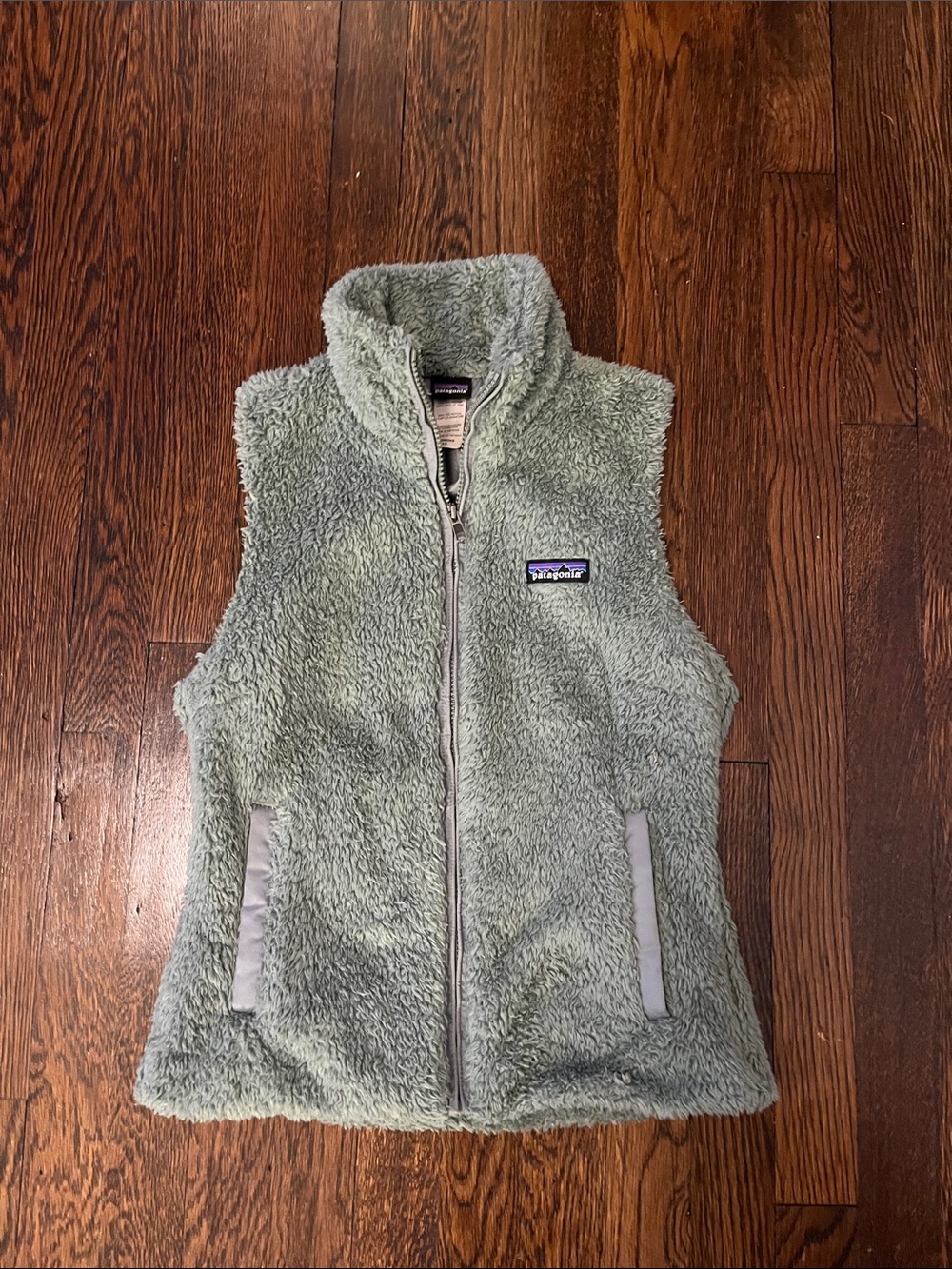 Patagonia Light Green Sherpa Fleece Vest ladies size XS or girls 12-16